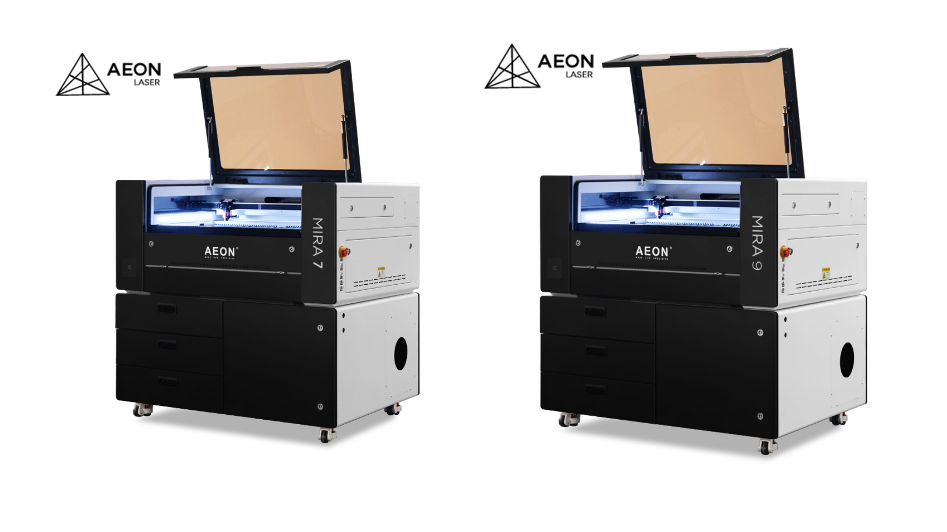 Máquina gravadora a laser Co2 de mesa AEON para couro acrílico de madeira-11